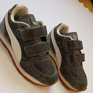 Puma Kids Gray Suede Sneakers